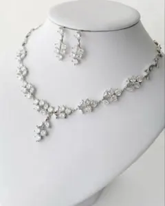 Moe Bridal シルバー ネックレス イヤリング セット