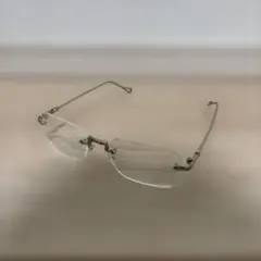 シルバー メタルフレーム ファッションメガネ