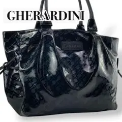 極美品✨GHERARDINI ワンショルダーバッグ ナイロン ブラック 総柄
