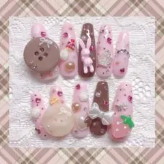 現品)ニュアンスネイルチップ ドット柄 ボタン 星 きらきら 韓国 黄色