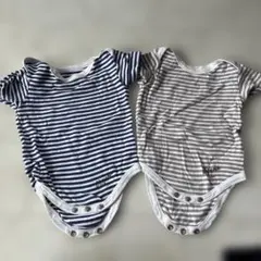 ストライプ ボディスーツ 2枚セット　80cm