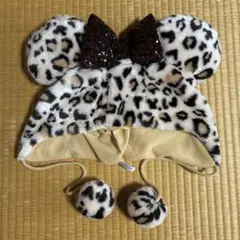 ディズニー ファンキャップ ヒョウ柄 ブラウン ミニー