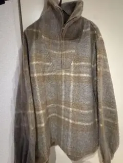 ZARA チェック柄 ハーフジップセーター