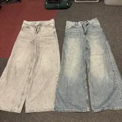 ガールズデニム　150サイズ　ブラック&ブルー