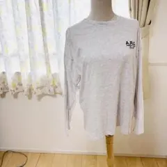 【美品】OBLO オブロ 長袖Tシャツ L グレー ロンT ワンポイントロゴのサムネイル