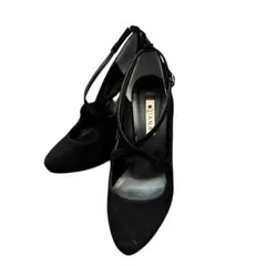 DIANA ブラックハイヒール ストラップ付き 24.5cm