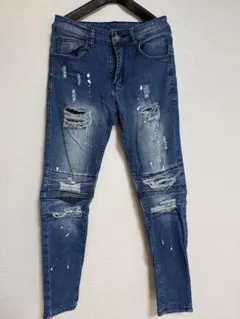 ヤリラフィー　ダメージスキニー　デニム　メンズ