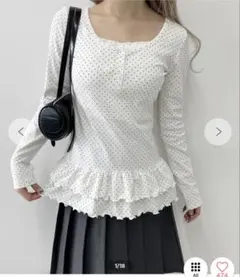 WEGO ドット柄長袖トップス