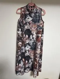 新品 マミタス mmts x unoaコラボ ノースリ ワンピース 猫柄 - メルカリ