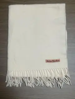 Acne Studios アイボリー マフラー フリンジ付き