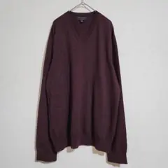 【BANANA REPUBLIC】（M）リブニットVネックニットセーター/無地