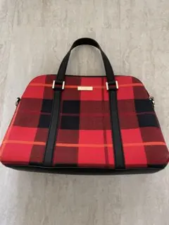 kate spade タータンチェックハンドバッグ