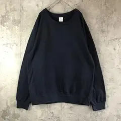 Y3037古着　トレーナー　スウェット　紺　無地　90s Y2K