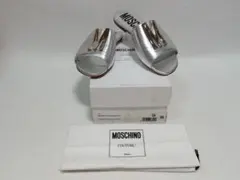 MOSCHINO　Mロゴレザーサンダル　38　イタリア製のサムネイル