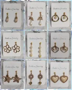 ハンドメイドピアス 9点セット まとめ売りのサムネイル