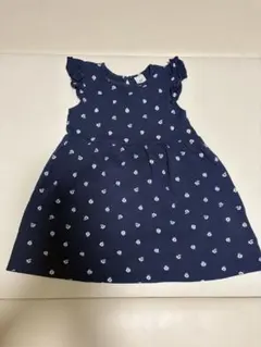 H&M 花柄ワンピース ネイビー 80cm ノースリーブのサムネイル