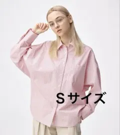 GU ドルマンスリーブストライプシャツ Ｓサイズ　ピンクのサムネイル