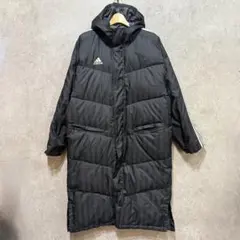 adidas ロングベンチコート ダウンコート L ブラック サッカー