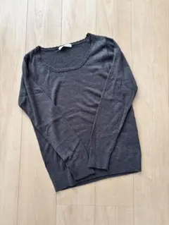 試着のみ chocol raffine robe 長袖 薄手 ニット グレー F