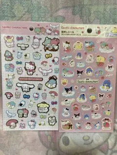 サンリオキャラクターズ　シール　２種類セット　サンリオ　箔押しシール