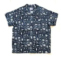 【極美品/大人気】coen コーエン 魚総柄 アロハシャツ ネイビー Mのサムネイル