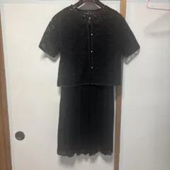 MOGA プリーツワンピース 近沢レースカーディガン付き