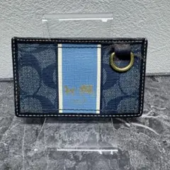 【COACH コーチ シグネチャー カードケース / パスケース Dリング付き】