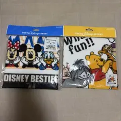 ディズニー　ウォッシュタオル　ハンカチ２枚セット