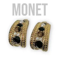MONET モネ ビジュー パール イヤリング ゴールド Vintage