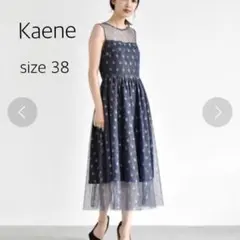 【size38】 新品未使用　Kaene 花柄ラメレースワンピース　ノースリーブのサムネイル