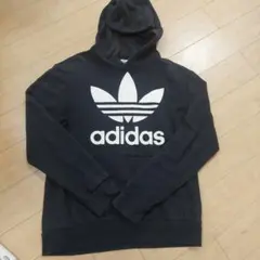 adidas フード付きパーカー 黒 UK 12-13