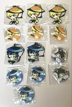 鬼滅の刃 ぺたん娘トレーディングラバーストラップ 缶バッジ　和傘