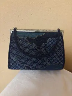 【未使用品】ビーズ刺繍 クラッチバッグ ネイビー