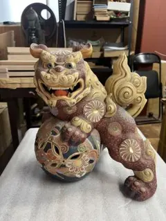 九谷　青磁 獅子 置物 陶器 縁起物 九谷 青磁 獅子 置物 陶器 縁起物 - メルカリ