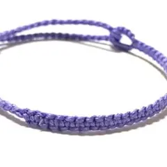 パープル ミサンガ 細身ブレスレット 軽い付け心地 つけっぱなし◎