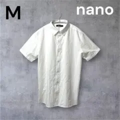nano 白 M 無地 ワイシャツ 半袖 ビジネス フォーマルシャツ クールビズのサムネイル