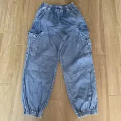 GU デニム　ブルー カーゴパンツ　M