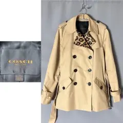 COACH コーチ ショートトレンチコート 裏地レオパード柄