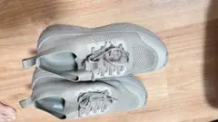 ベージュ メッシュ厚底スニーカー