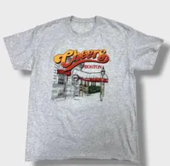 ★ 90’s ~00’s レストラン プリントＴシャツ 霜降りグレー★L