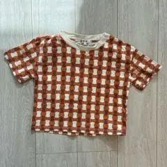 B*MING 幾何学模様 Tシャツ 100 ビームス　オレンジ　半袖　トップス