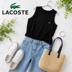 LACOSTE ワニロゴ タンクトップ 黒 40 L相当 バックボタンのサムネイル