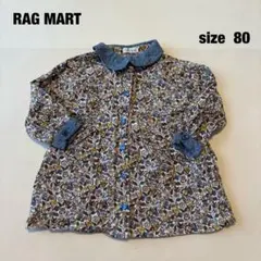 【美品】RAGMART シャツ ワンピース 花柄 80 長袖 ラグマート