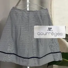 【美品】courreges クレージュ ボーダー柄 フレアスカート 40 日本製のサムネイル