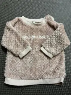 ピンク フリース 長袖トレーナー 60-70cm