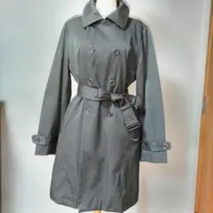 最終お値下げ☆中綿入りナイロン綿コート ダブル6釦トレンチコート9〜11号秋冬用