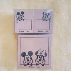 セリア　ラバースタンプ　ミッキー＆ミニー　2種類
