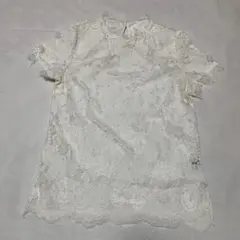 【美品】FRENCH PAVE 総レース 半袖ブラウス 白 フォーマルのサムネイル