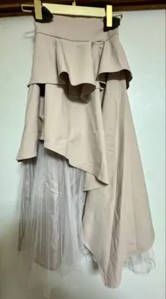 dazzlin アシメティアードプリーツスカート　ベージュ