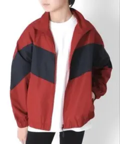 GLAZOS ナイロン　ジップアップジャケット　レッド/ネイビー　170cmのサムネイル